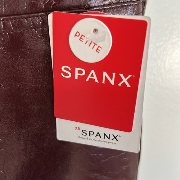 Spanx Faux Patent Leather Leggings Burgundy - Picture 8 of 13